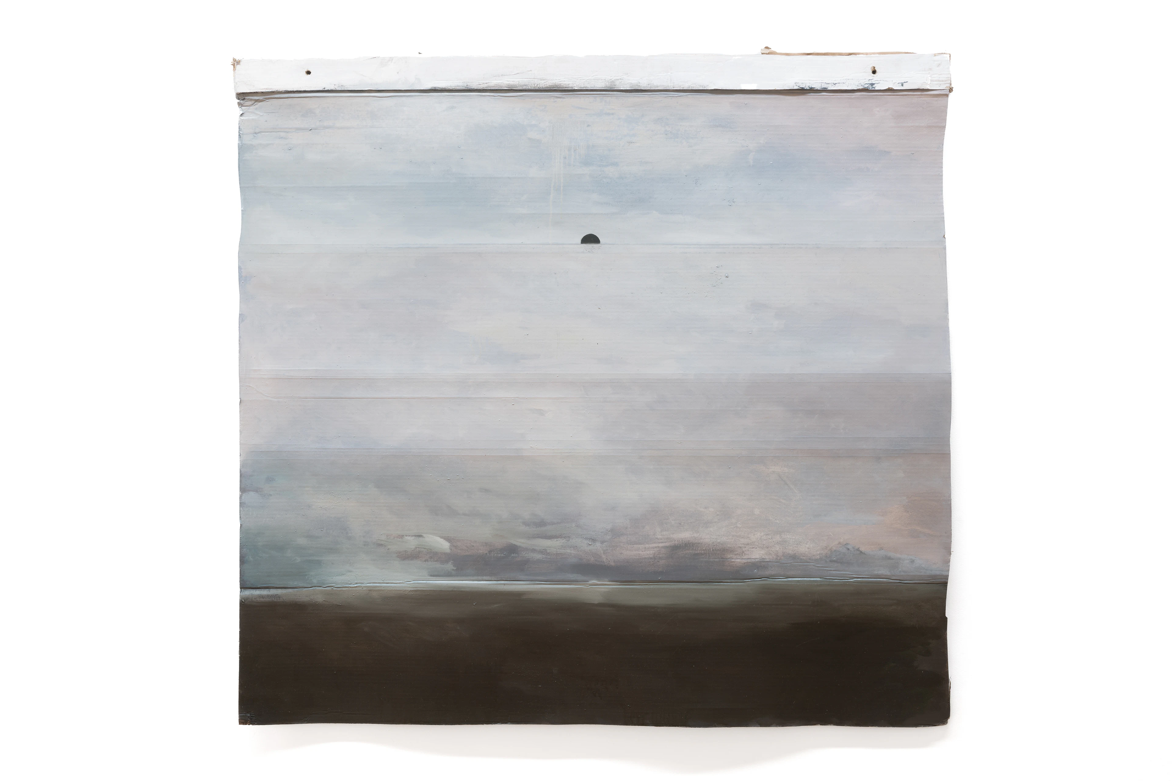 Horitzó desplaçat, 2020, oli sobre cartró, 132 × 140 cm