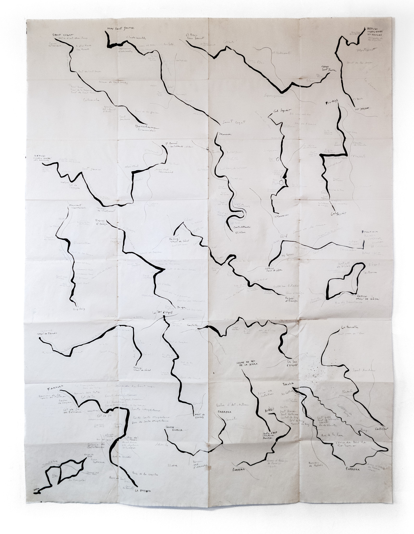 Rutes IV (La Entrega I), tècnica mixta sobre paper, 200 × 150 cm
