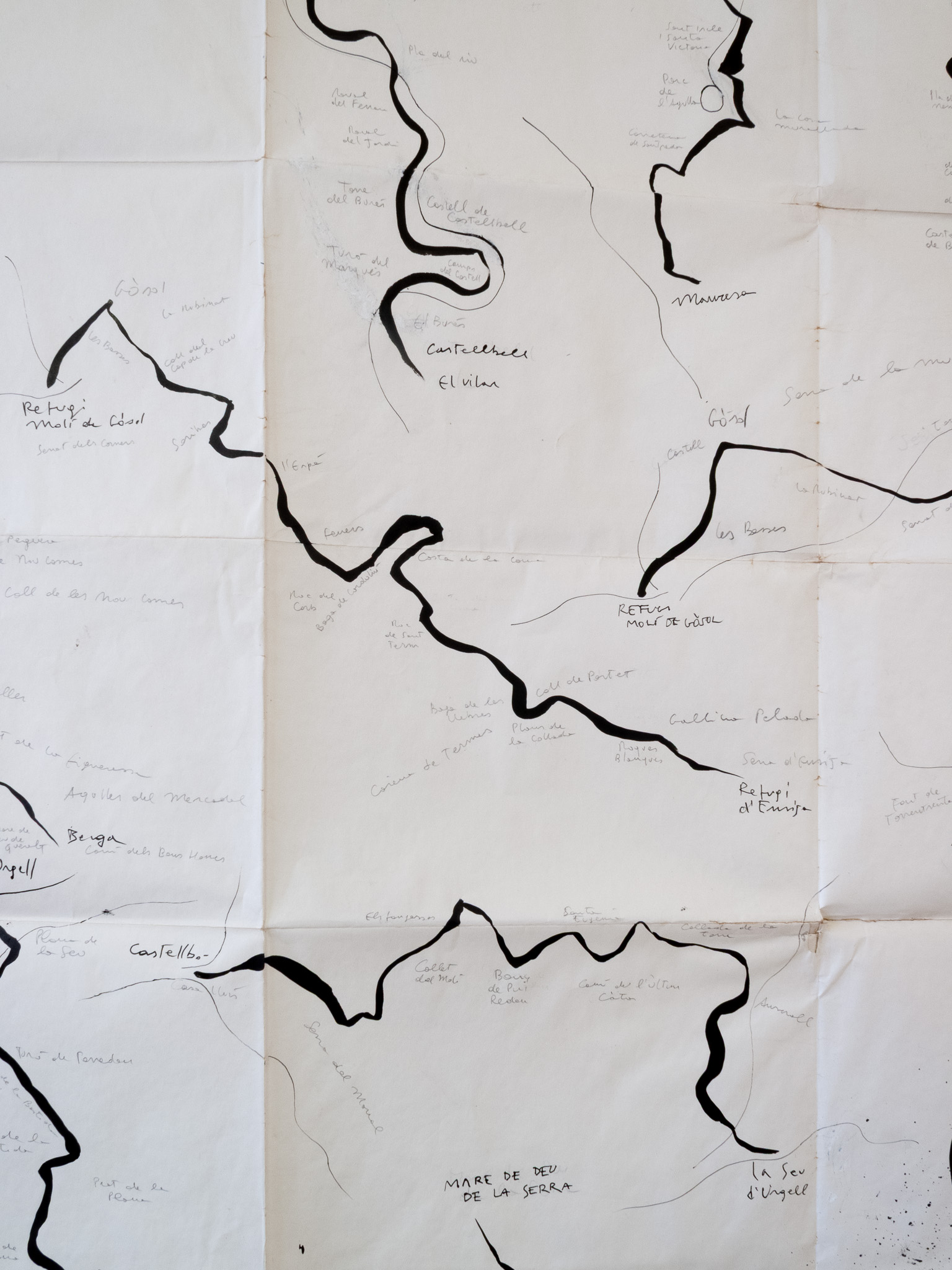 Rutes IV (La Entrega I), tècnica mixta sobre paper, 200 × 150 cm