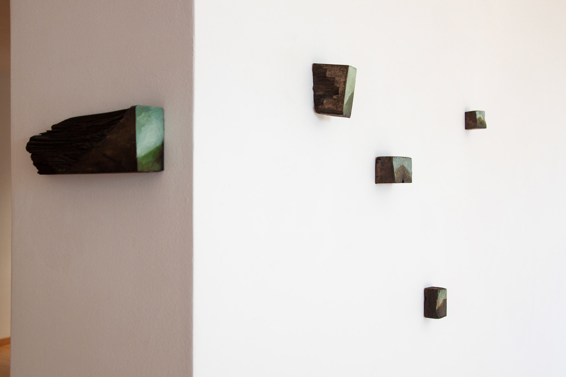 Portable landscapes, oil on wood, variable dates and dimensions