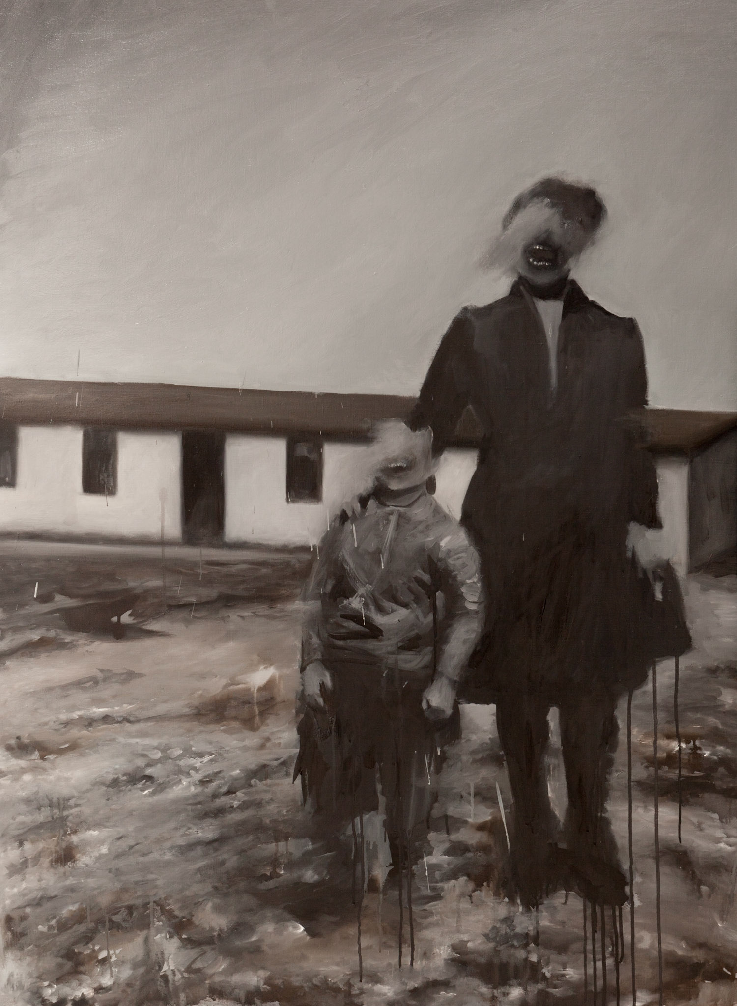 ¿Qué hicieron de vos, hijo que no acabó de vivir? ¿acabó de morir? (Refugiados IV), 2014, óleo sobre lienzo, 130 × 97 cm