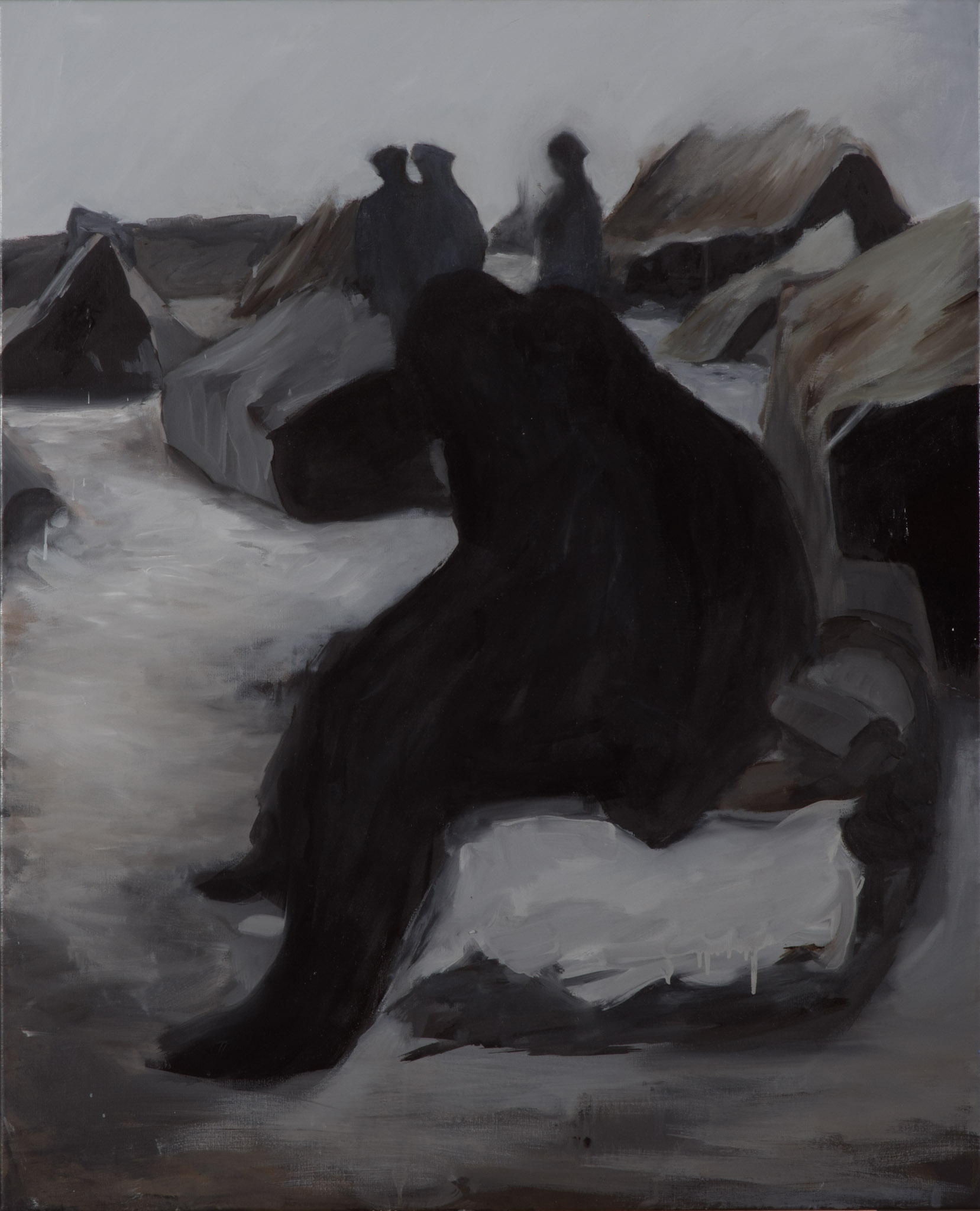 Refugiados IX, 2016, óleo sobre lienzo, 100 × 81 cm