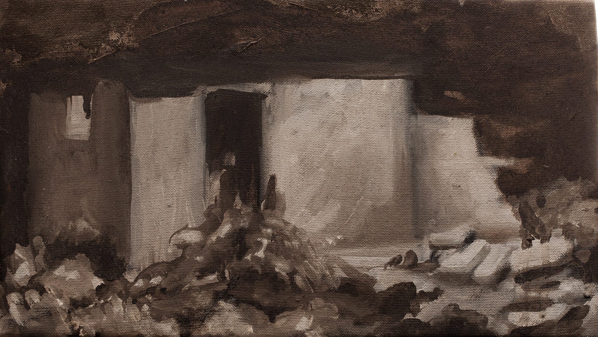 Ruins, 2014, oil on canvas, 15 × 20 cm