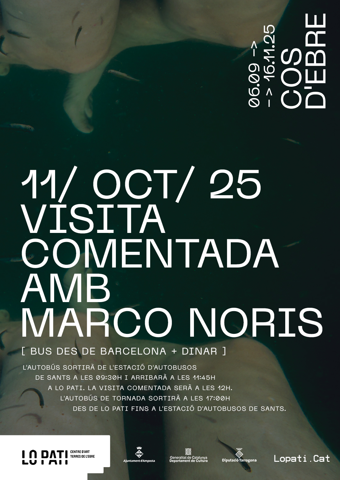 Autocar desde Barcelona para visitar la exposición Cos d'Ebre en Lo Pati de Amposta 