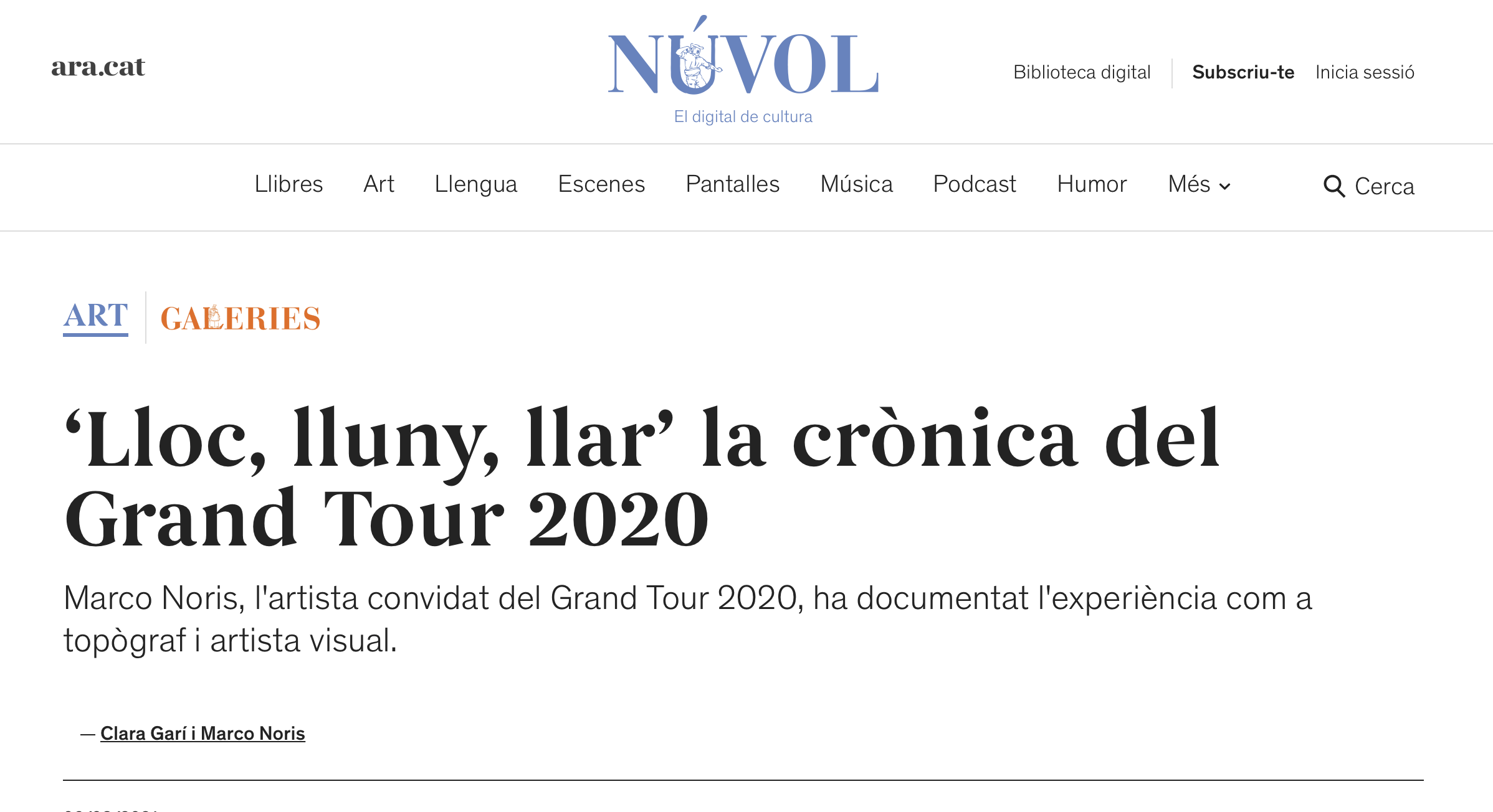 «Lloc, lluny, llar» a Núvol