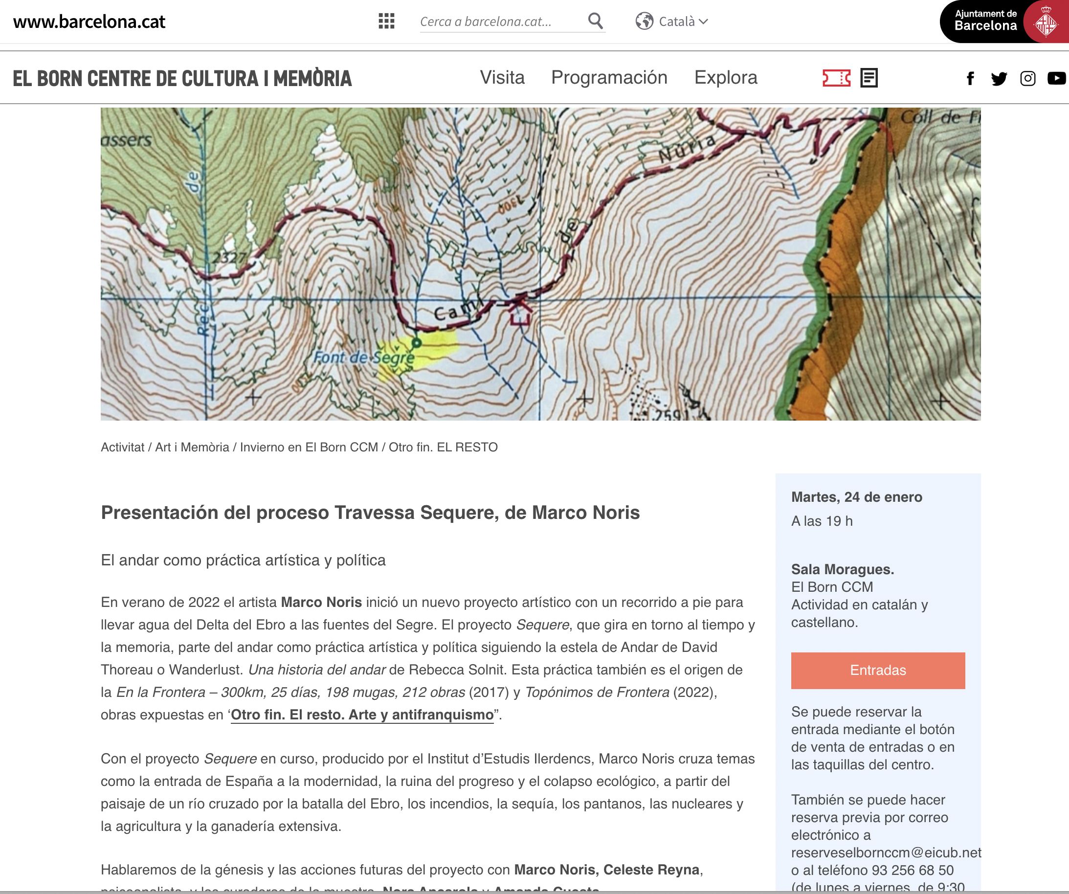 «Sequere» i caminar com a procés creatiu (El Born CCM)