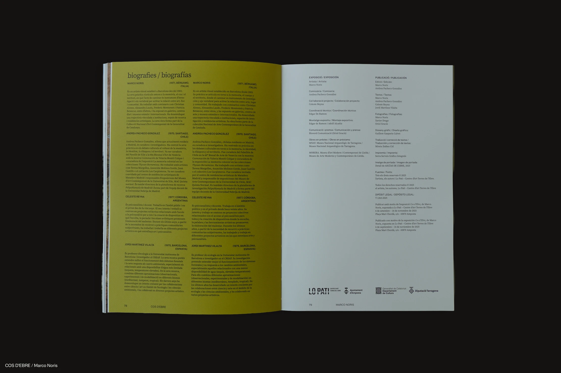 Página del catálogo. Diseño editorial de Guillem Gasparin Calvet